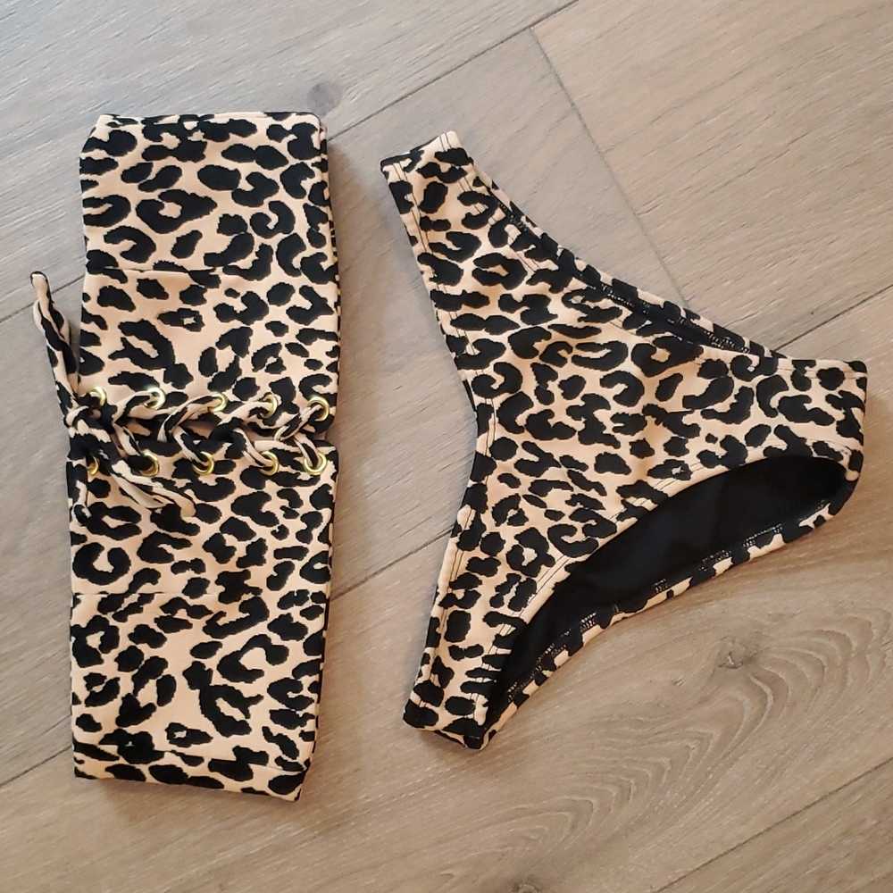 Montce cheetah print bikini XS